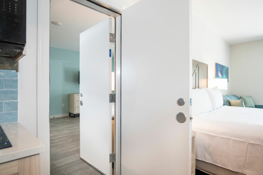 Communicating Hotel Room Doors; STC; Interleading; Adjoining Hotel Room; Wood Door frames;